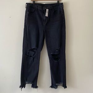 NWT black slim straight crop jean